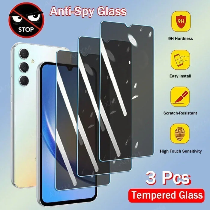 3Pcs Privacy Tempered Glass For Samsung